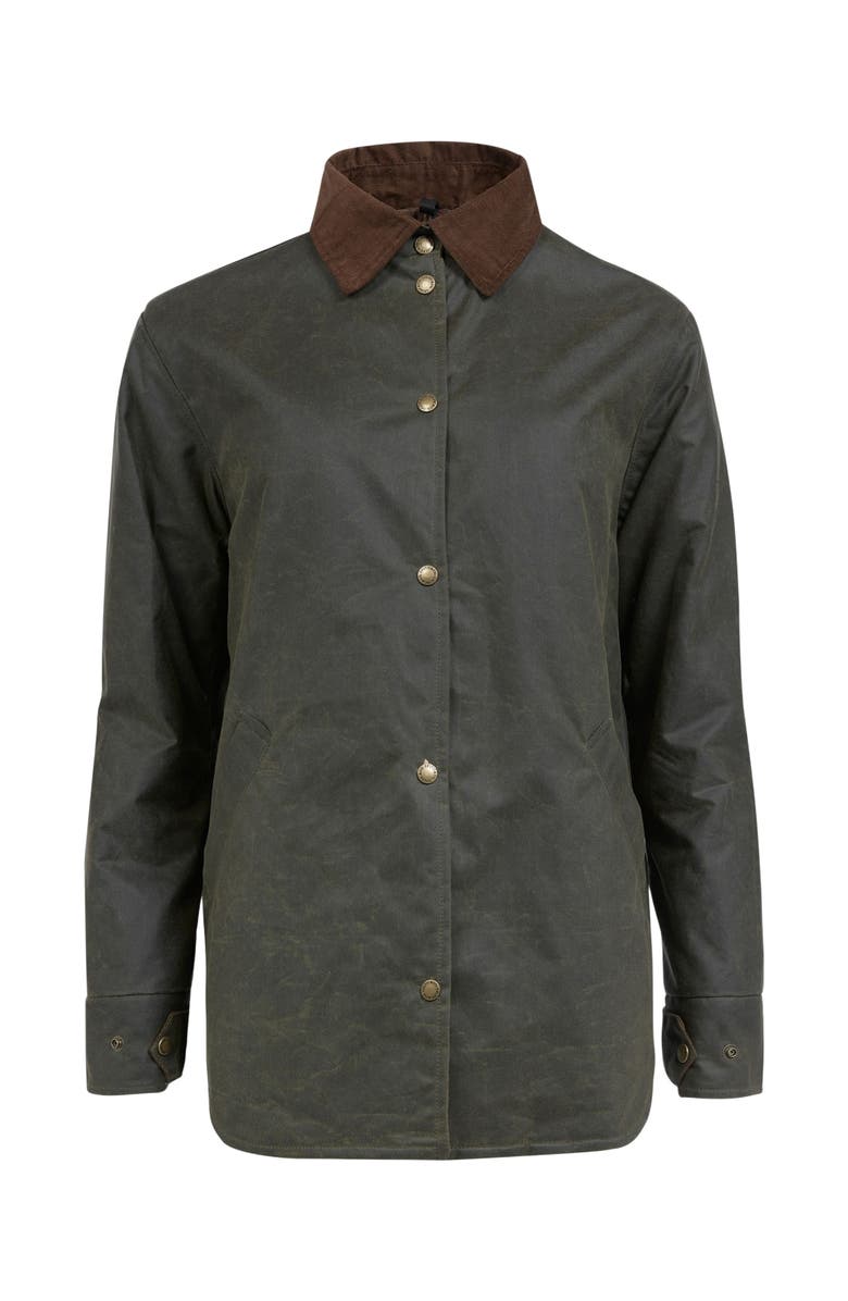Celtic & Co. Wax Cotton Overshirt, Alternate, color, Olive