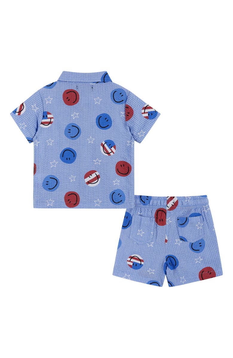 Andy & Evan Print Cotton Seersucker Button-Up Shirt & Shorts Set, Alternate, color, 