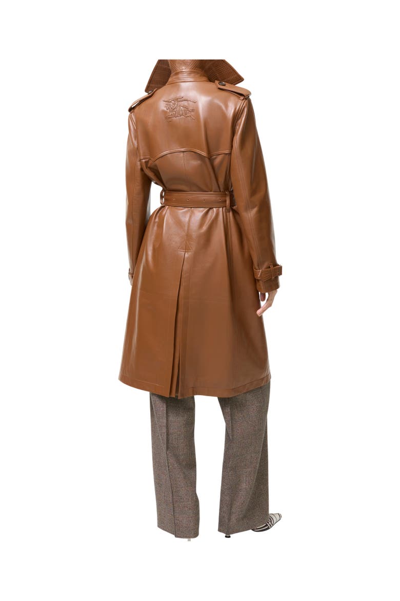 Long Leather Foxfield Trench Coat, Alternate, color, Toffee brown