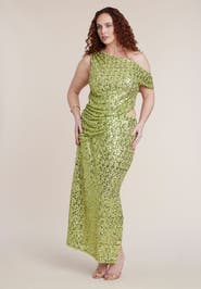 ELOQUII Off The Shoulder Embellished Maxi Dress