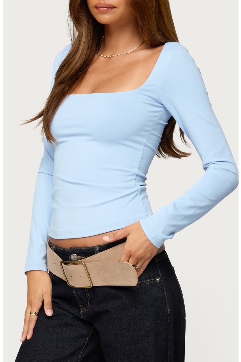 Lovie Square Neck Long Sleeve Top, Alternate, color, BLUE