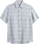 Faherty Palma Linen Short Sleeve Button-Up Shirt
