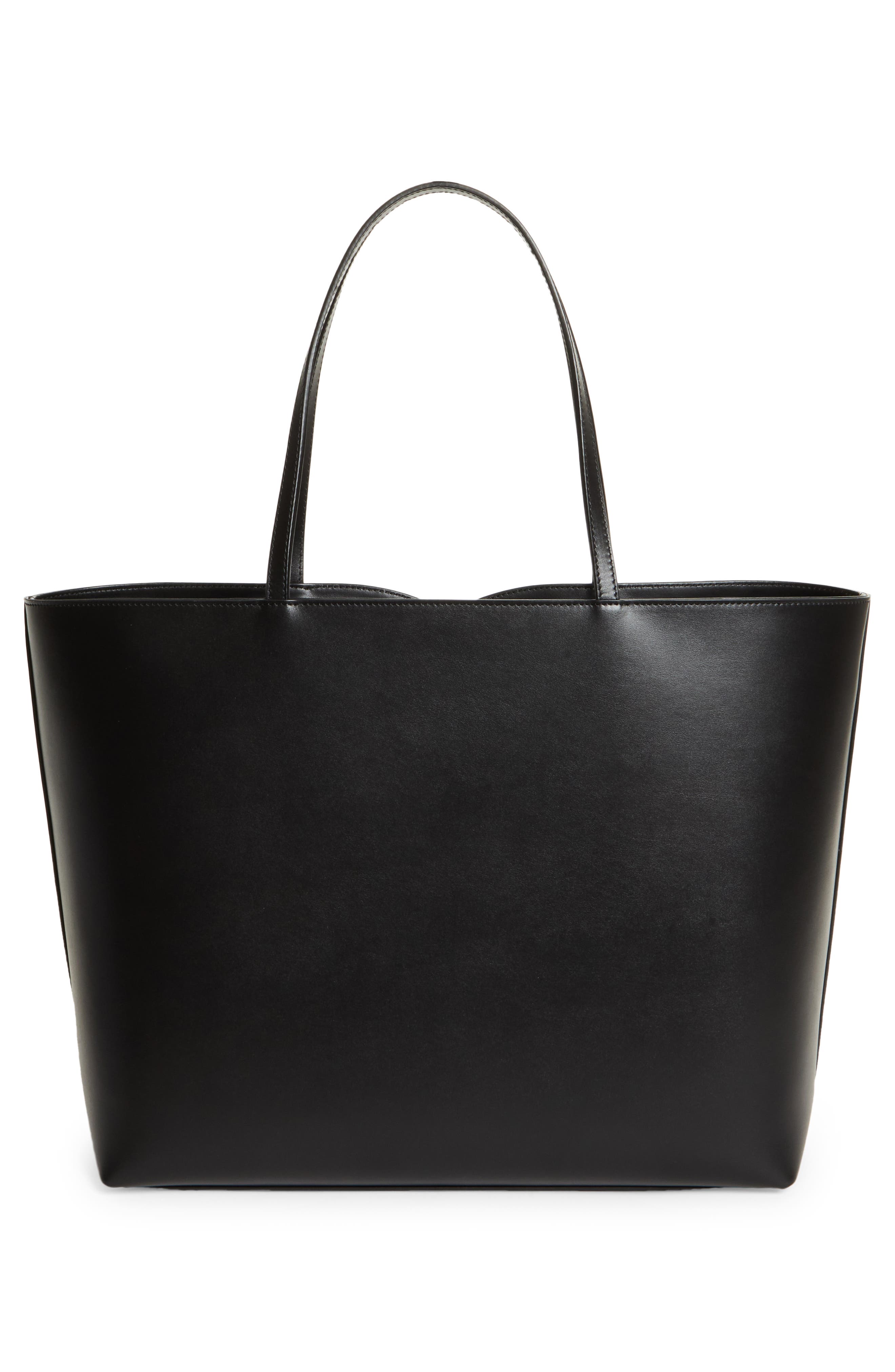 Dolce&Gabbana DG Logo Leather Tote, Alternate, color, Black