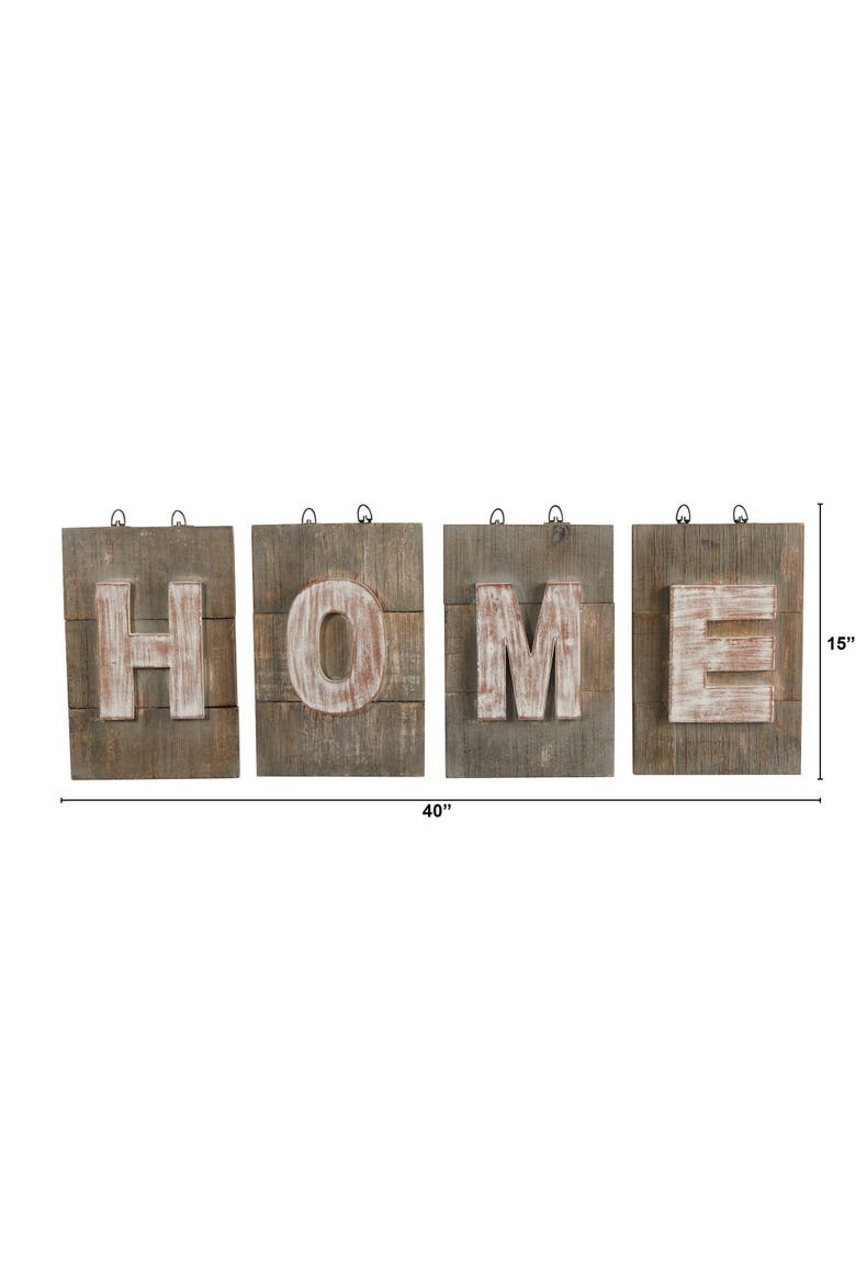40-in Rustic Farmhouse HOME Wall Art Decor, Alternate, color, Brown