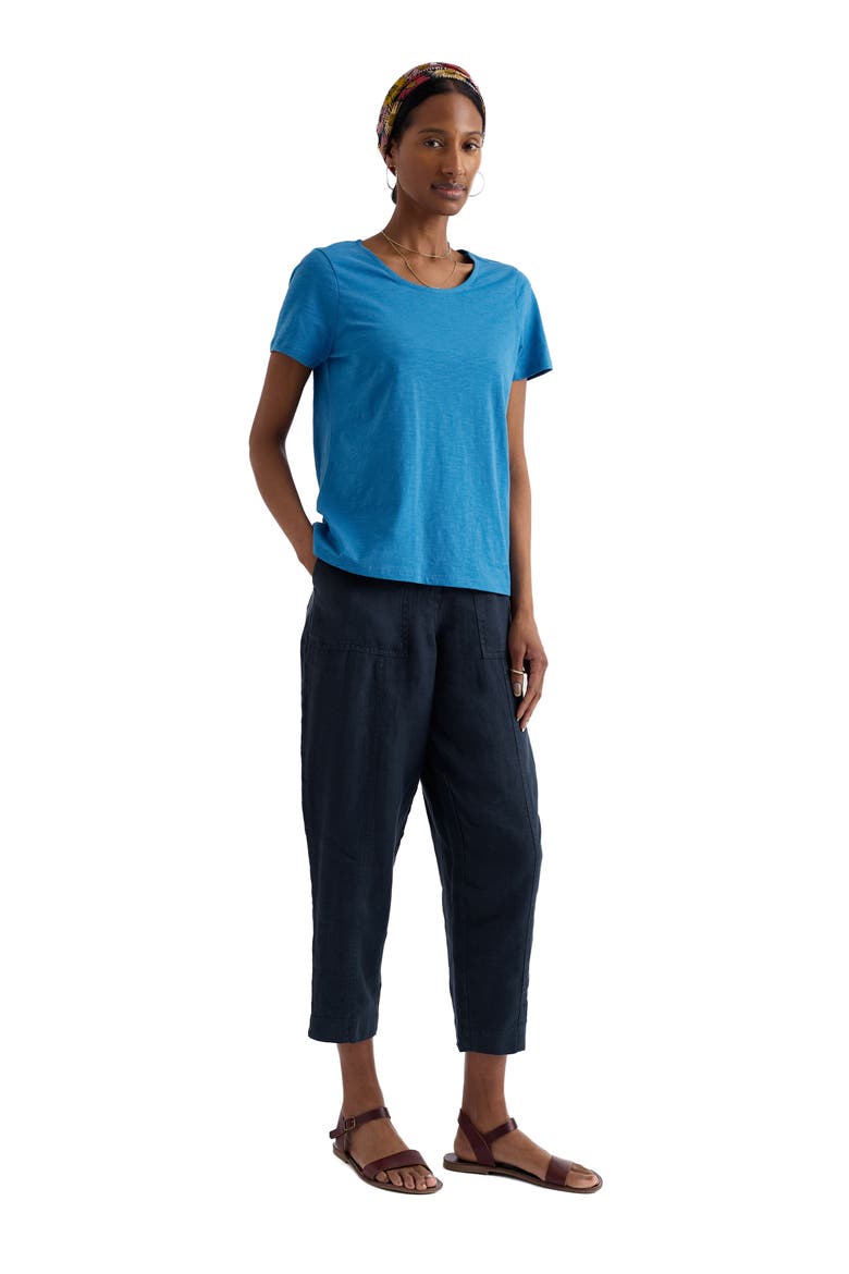 Saltings Cropped Linen Pants, Alternate, color, MARITIME