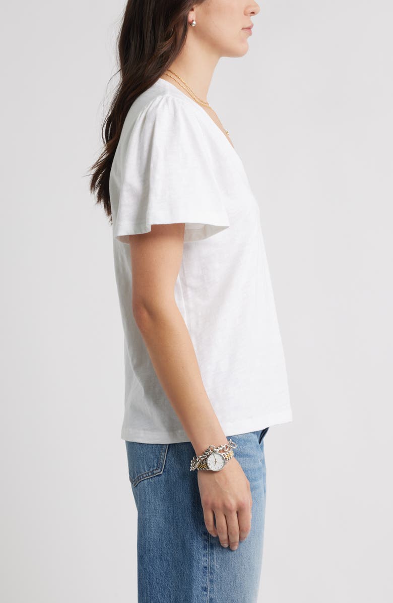 Caslon<sup>®</sup> Bell Sleeve V-Neck T-Shirt, Alternate, color, White
