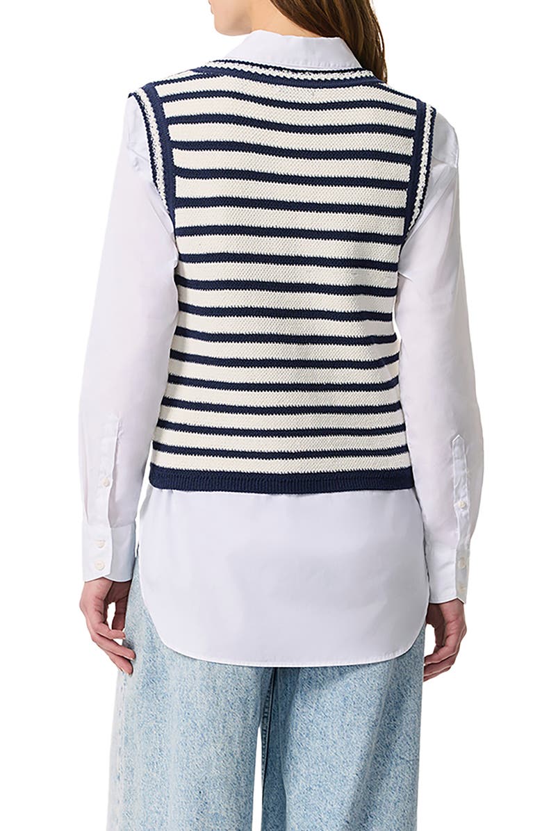 rag & bone Meghan Stripe Sweater Vest, Alternate, color, Ivory Multi
