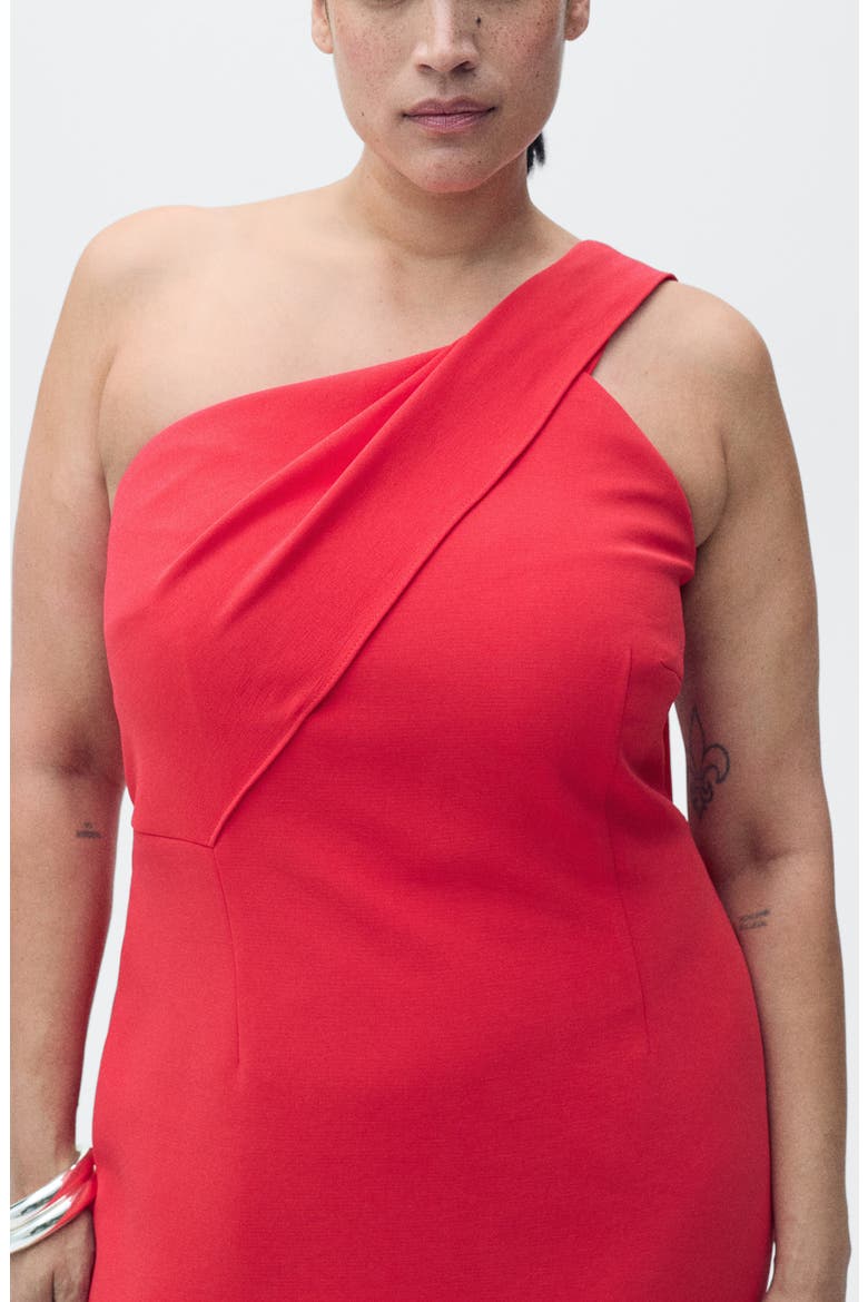 One-Shoulder Sheath Dress, Alternate, color, RED