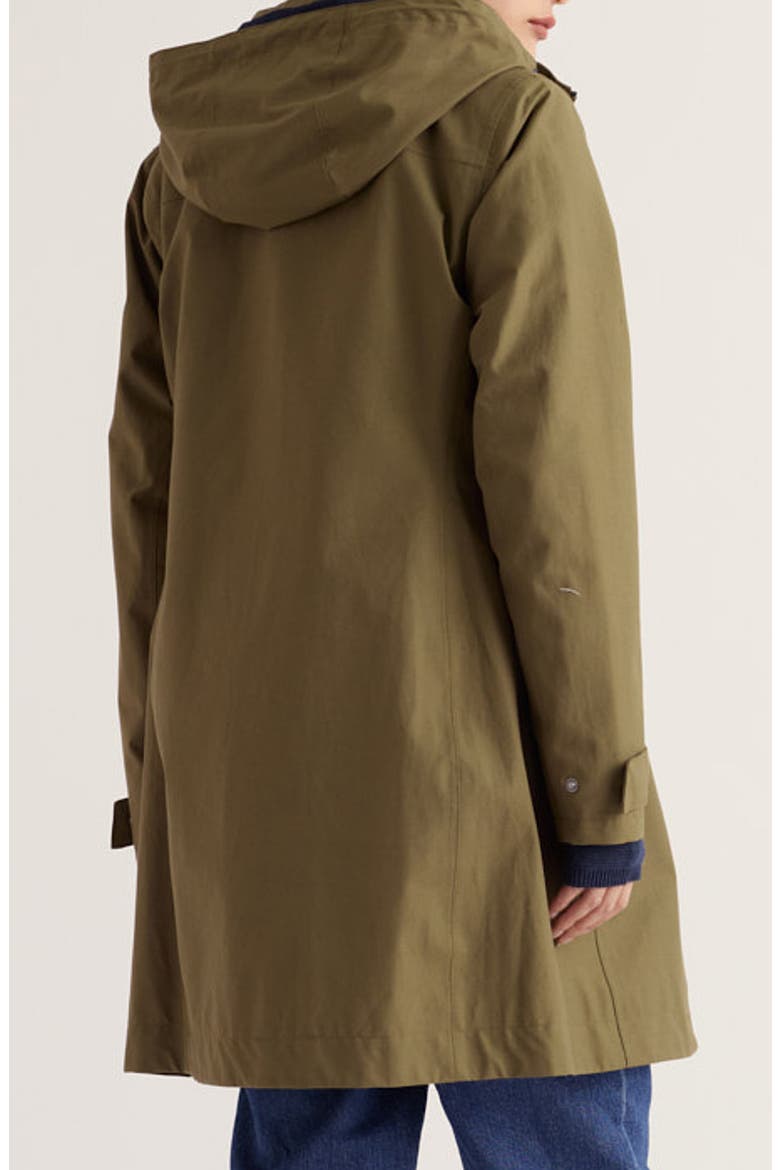Coverack Waterproof Organic Cotton Raincoat with Removable Hood, Alternate, color, LAUREL