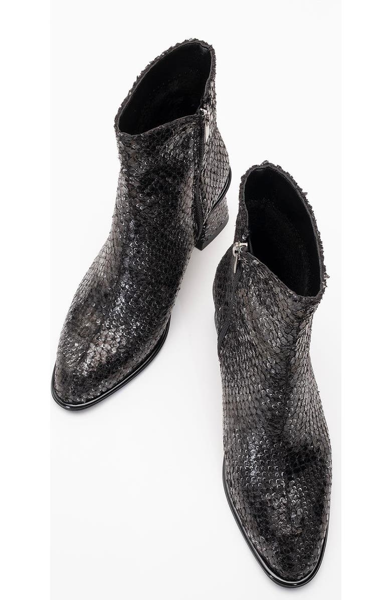 Prologue Shoes Nina Snakeskin Bootie, Alternate, color, Black Pattern Faux Leather