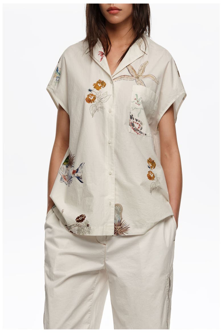 Seabed Cotton Cape Shirt, Main, color, SEABED OFF WHITE