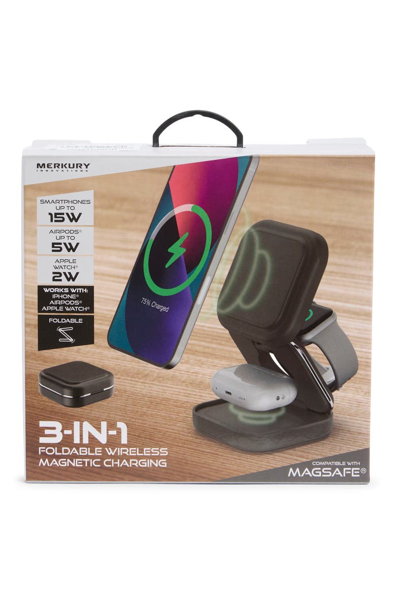 3-in-1 Foldable Wireless Charging Station, Main, color, SHADOW