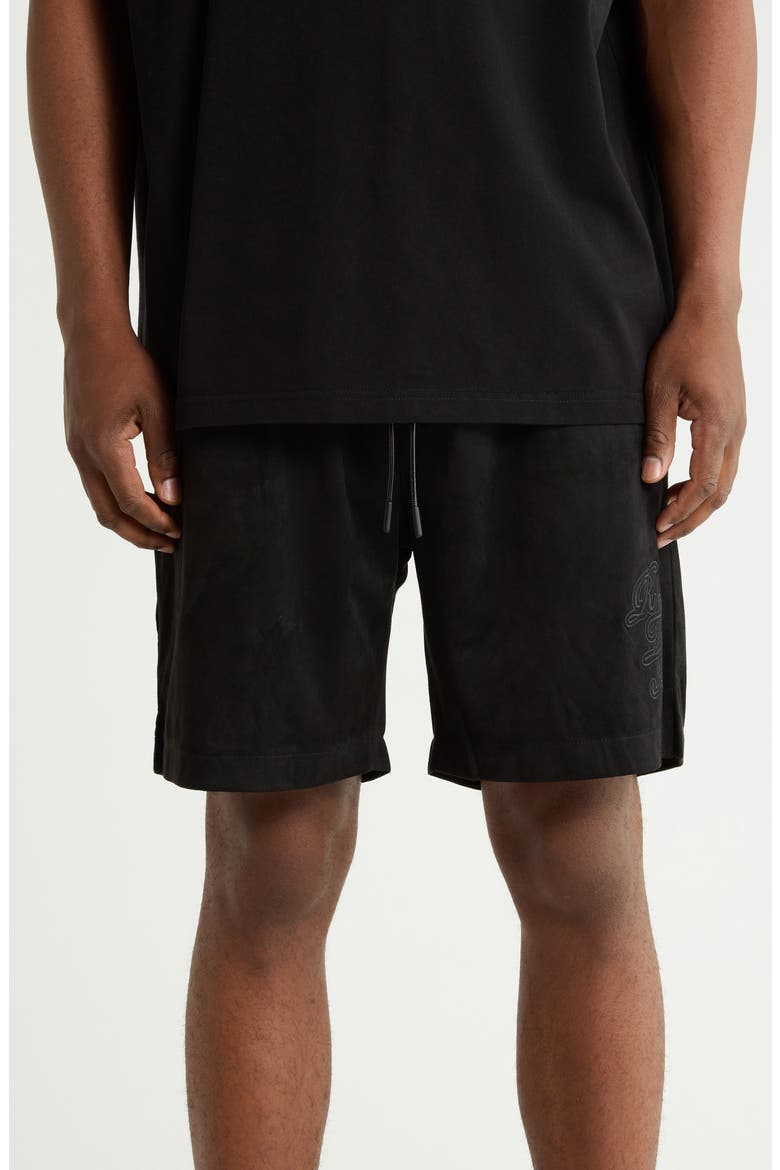 Clyde Pull-On Shorts, Main, color, BLACK SCRIPT LOGO
