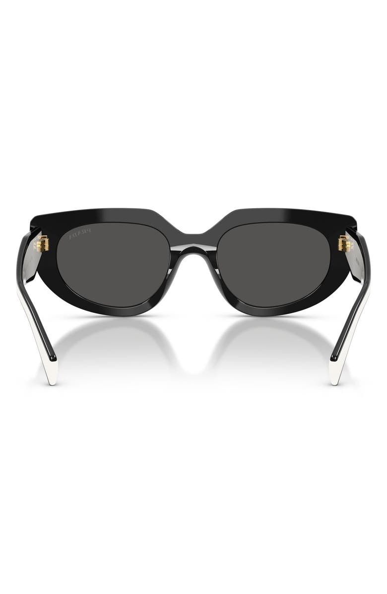 Prada 54mm Oval Sunglasses, Alternate, color, Black / Dark Grey