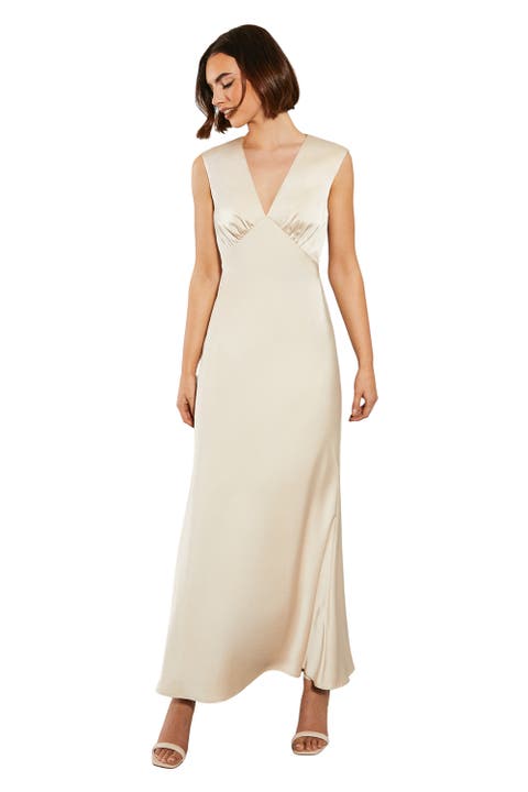 Satin Maxi Bridesmaid Dress