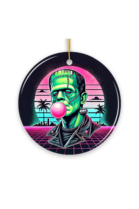 Synthwave Frankenstein Bubblegum Ceramic Ornament