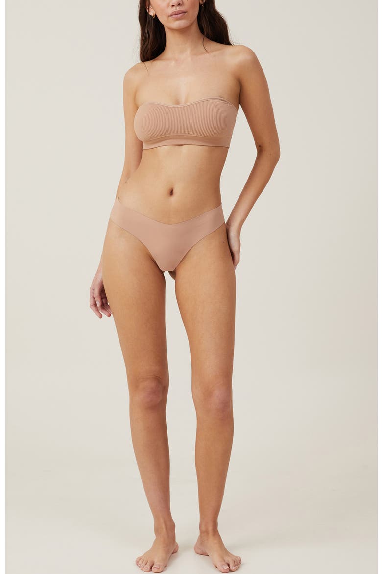 Women's Seamless Sweetheart Padded Bandeau, Alternate, color, Maple Sugar