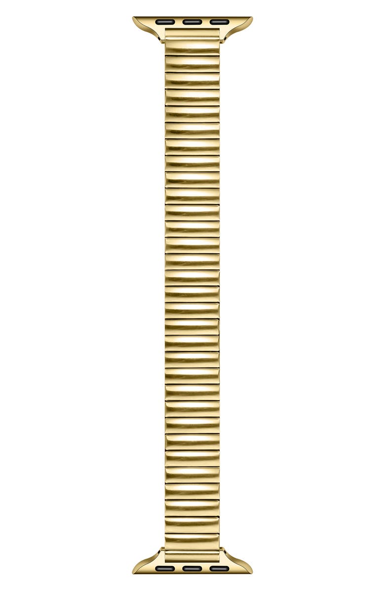 The Posh Tech Slink Skinny Elastic Stainless Steel Apple Watch<sup>®</sup> Watchband, Main, color, Gold