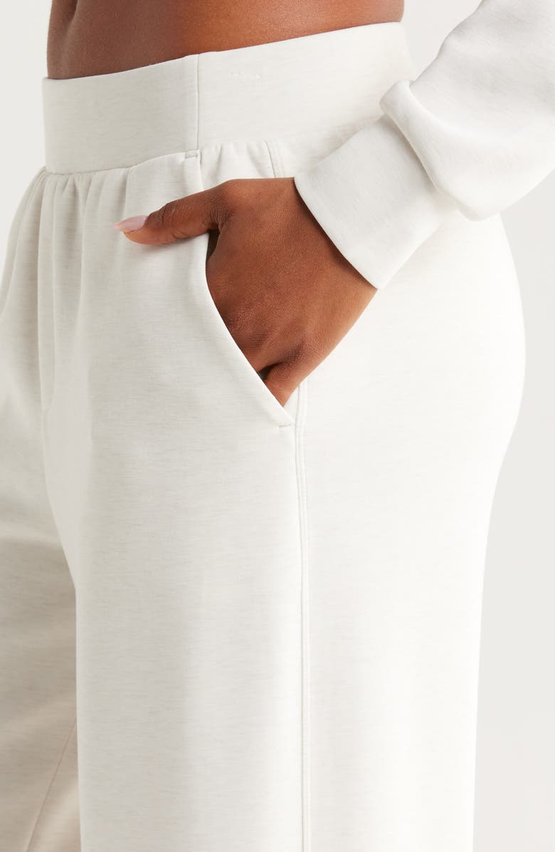 Zella Ultra Soft High Waist Straight Leg Pants, Alternate, color, Beige Ivory Heather