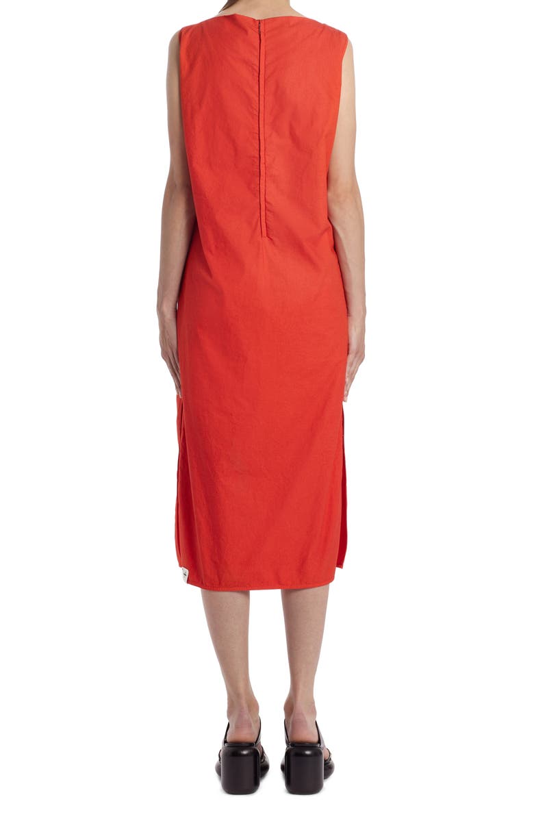 Jil Sander Sleeveless Cotton Canvas Midi Dress, Alternate, color, 