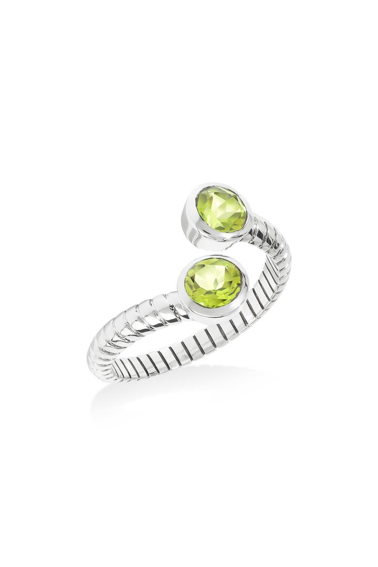 Sterling Silver Bypass Ring, Main, color, GREEN