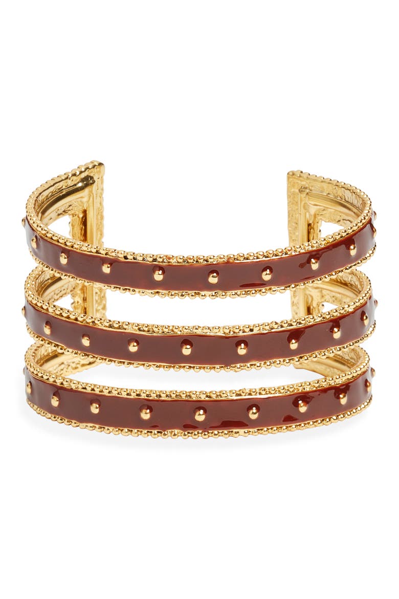 Espresso Split Cuff Bracelet, Main, color, GOLD
