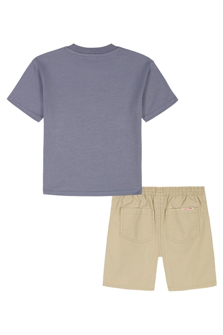 Cotton Crew Tee & Shorts Set, Alternate, color, BLUE MULTI