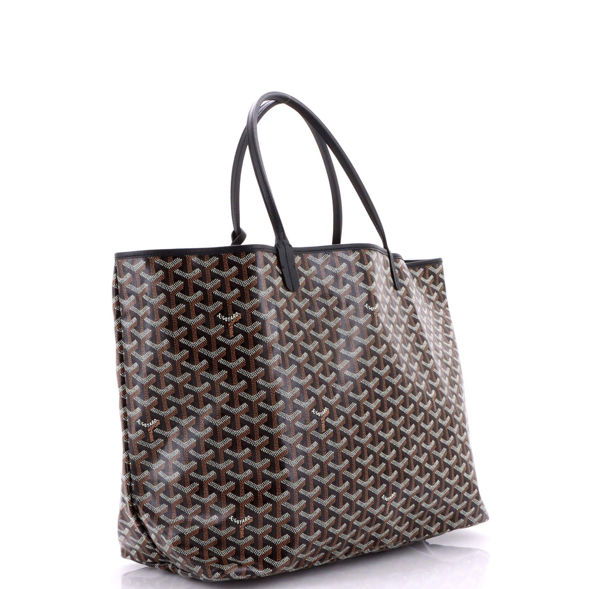 Pre-Owned Goyard Saint Louis Tote Coated Canvas GM, Alternate, color, Black