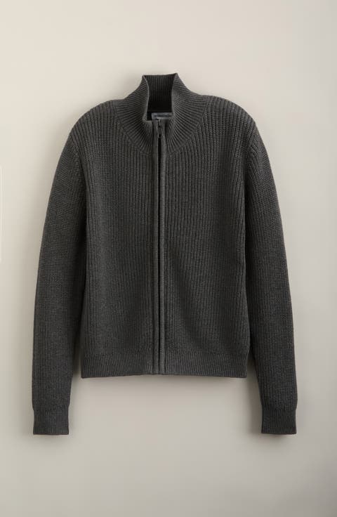 Kids' Ribbed Full Zip Cardigan