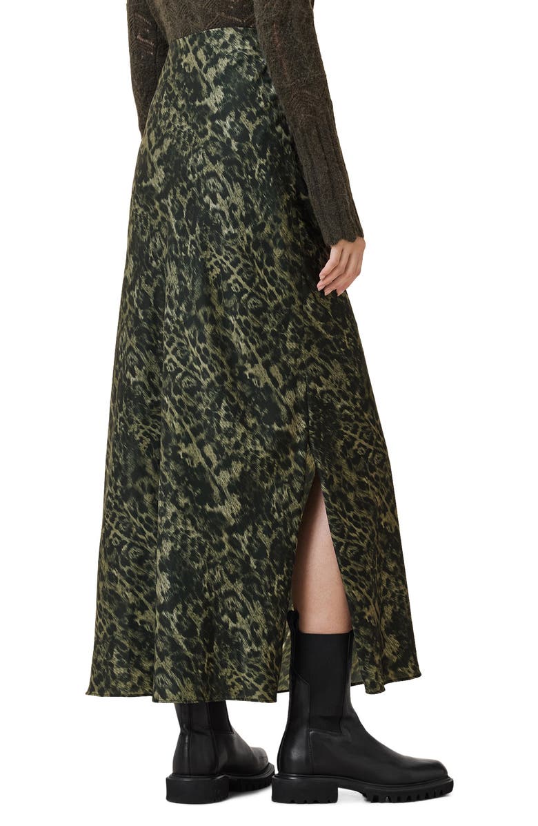 AllSaints Bryony Maxi Skirt, Alternate, color, Evia Khaki Green