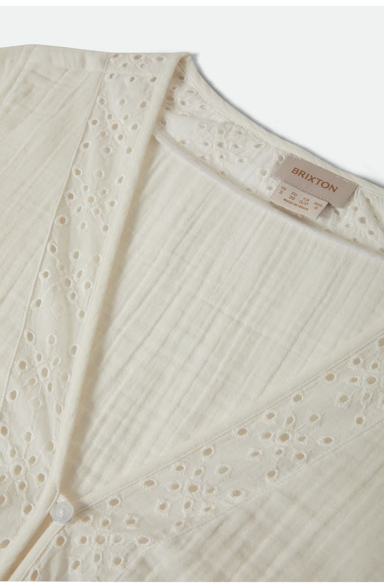 Brixton Seaside Eyelet Trim Crop Top, Alternate, color, Off White Eyelet