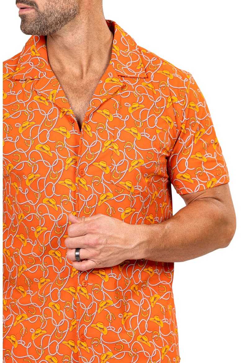 Marthy Orange Camp Shirt, Alternate, color, ORANGE