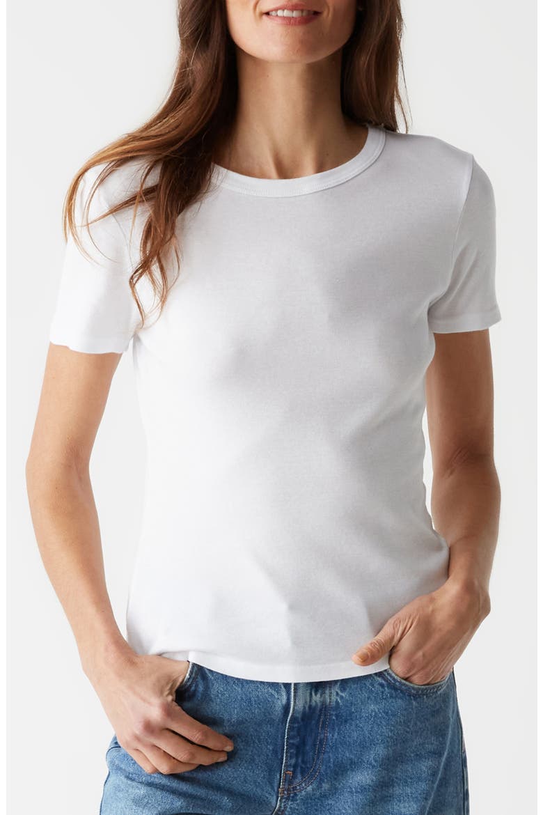 Mady Crew Neck T-Shirt, Main, color, WHITE