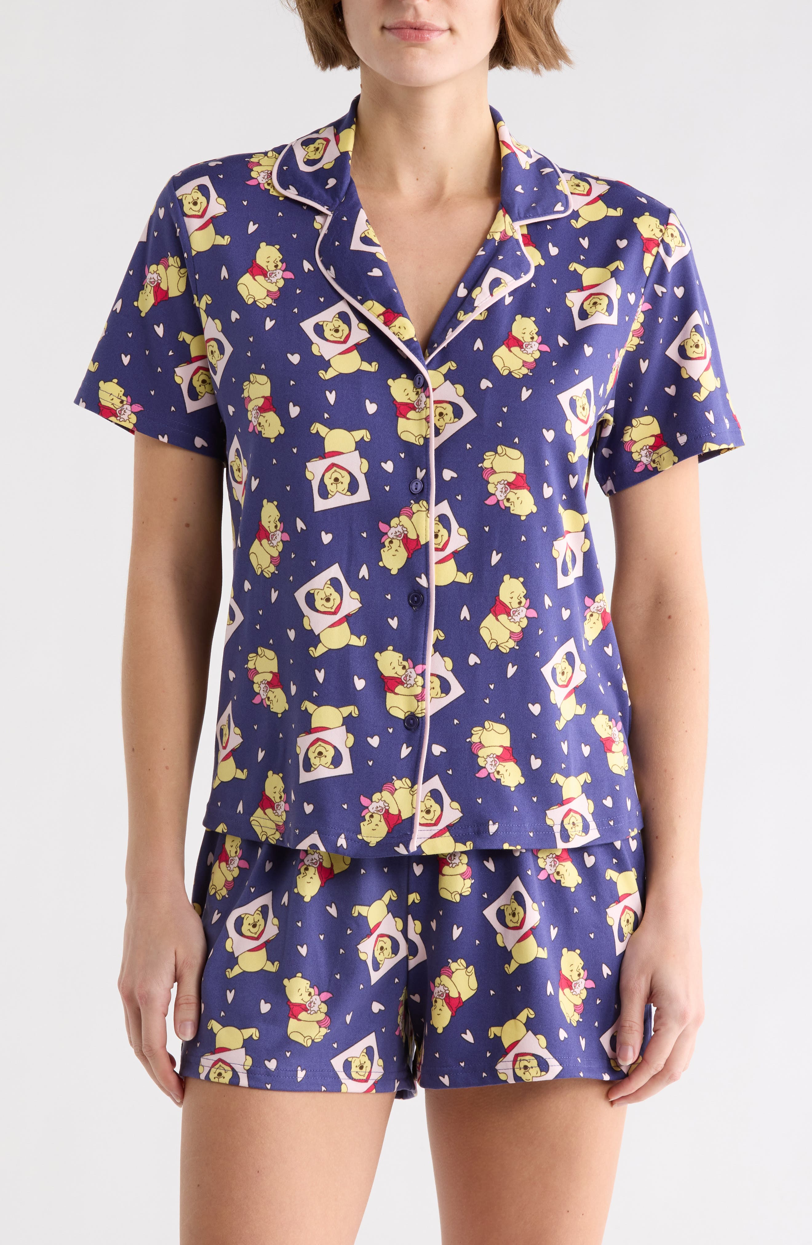 Winnie the Pooh Notch Collar Short Pajamas