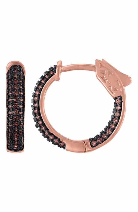 FZN Pavé Cubic Zirconia Inside Out Hoop Earrings