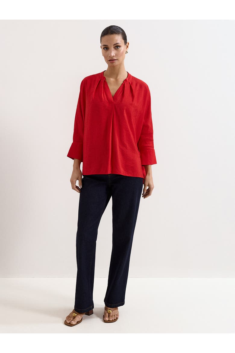 Cynthia V-Neck Blouse, Alternate, color, Red