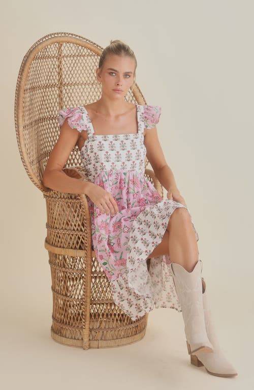 Talisman The Label Zoe Ruffle Hem Dress In Strawberry Fields