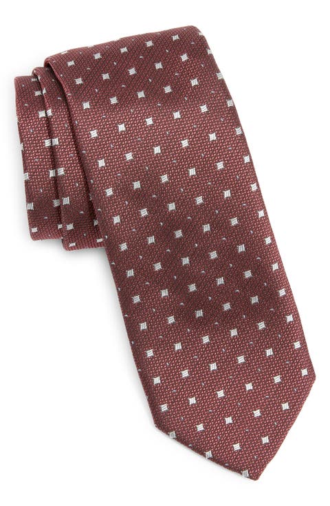 Micropattern Silk Blend Tie