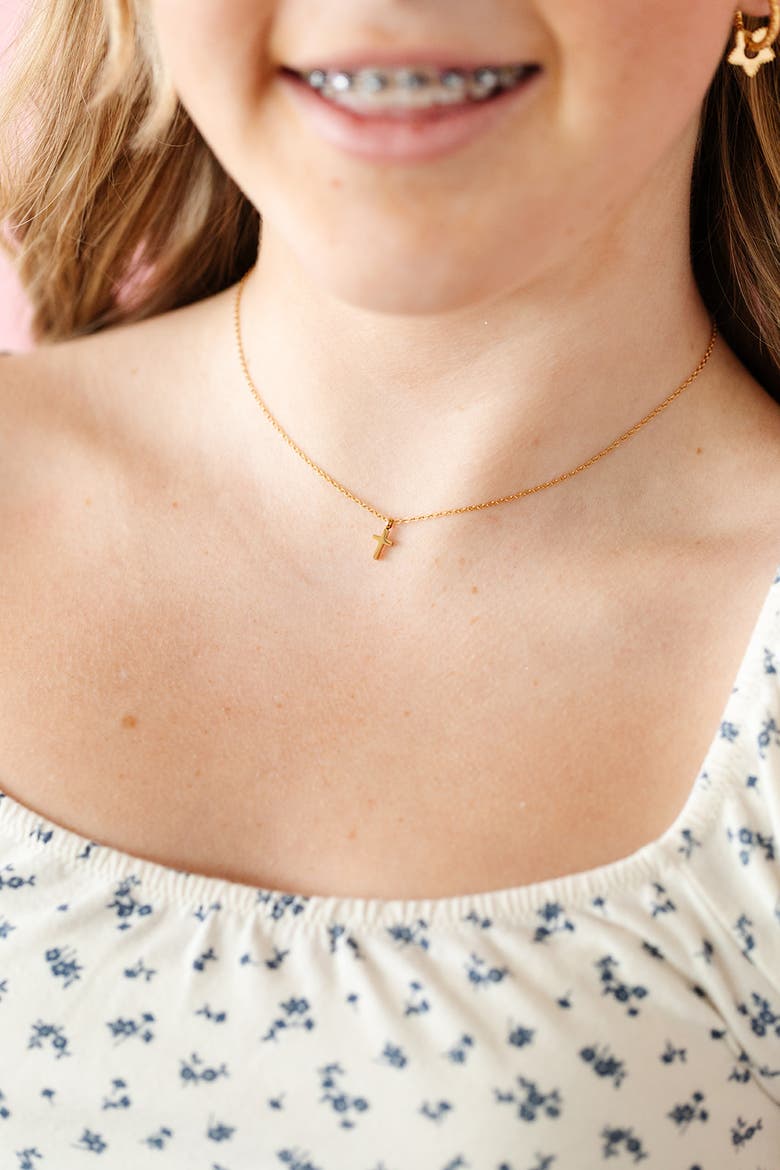Cross Pendant Necklace, Alternate, color, Gold