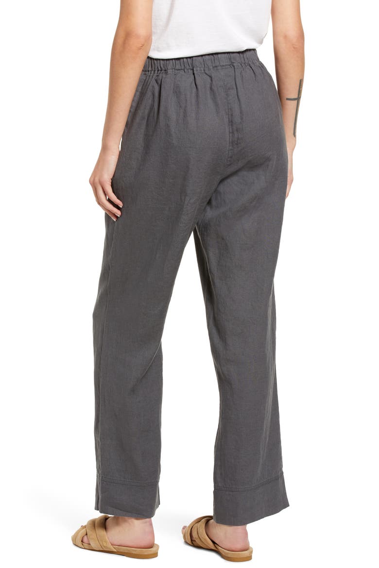 Linen Lounge Pants, Alternate, color, COAL
