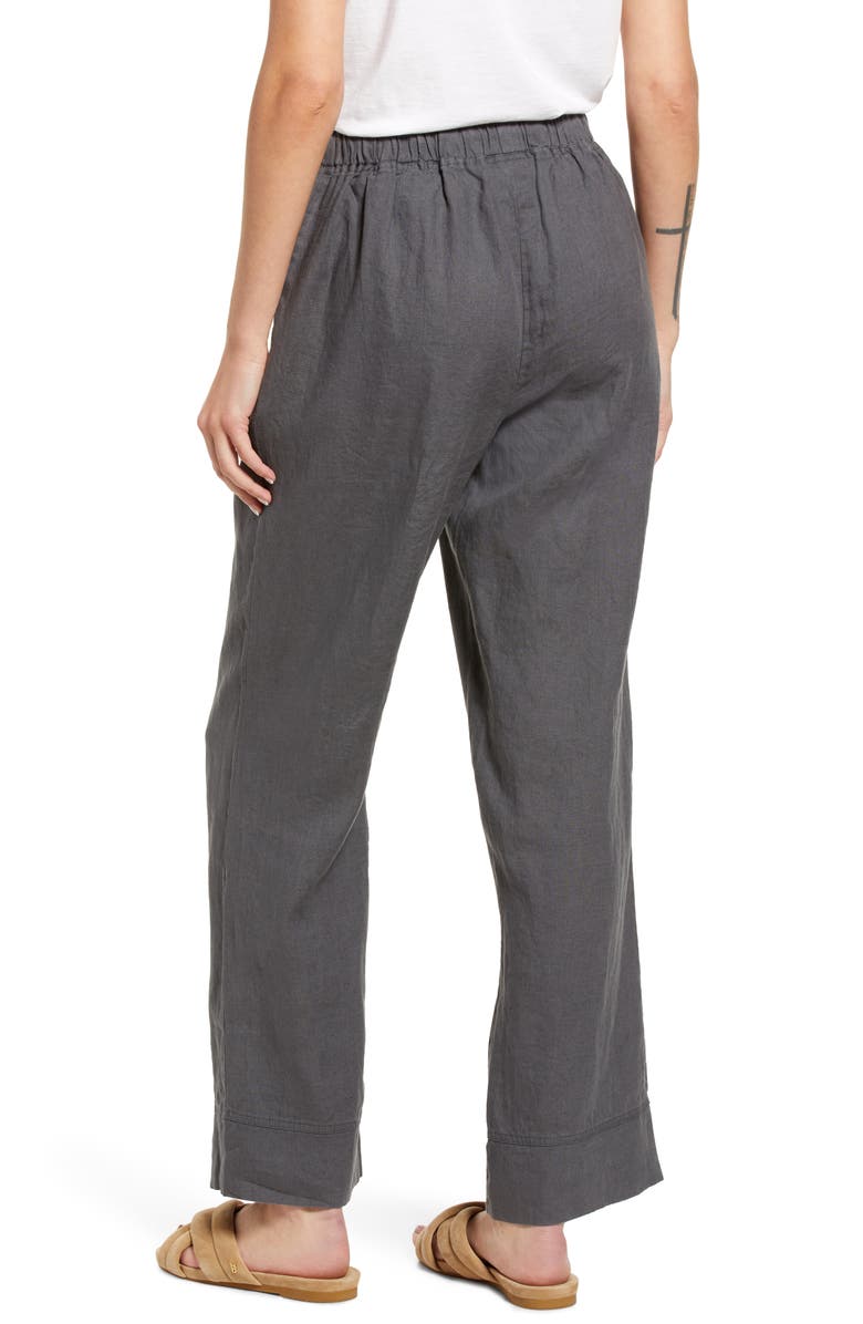 Parachute Linen Lounge Pants, Alternate, color, Coal