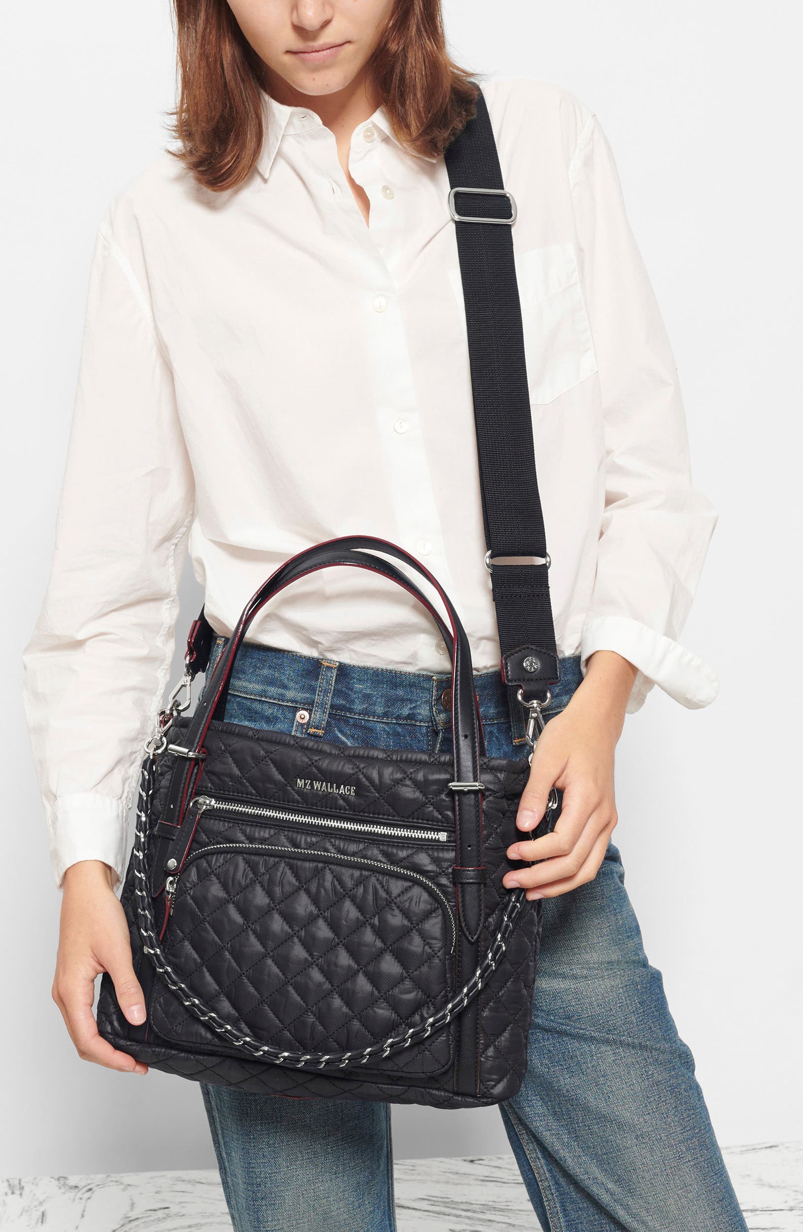 Crosby Everywhere Nylon Tote, Alternate, color, BLACK