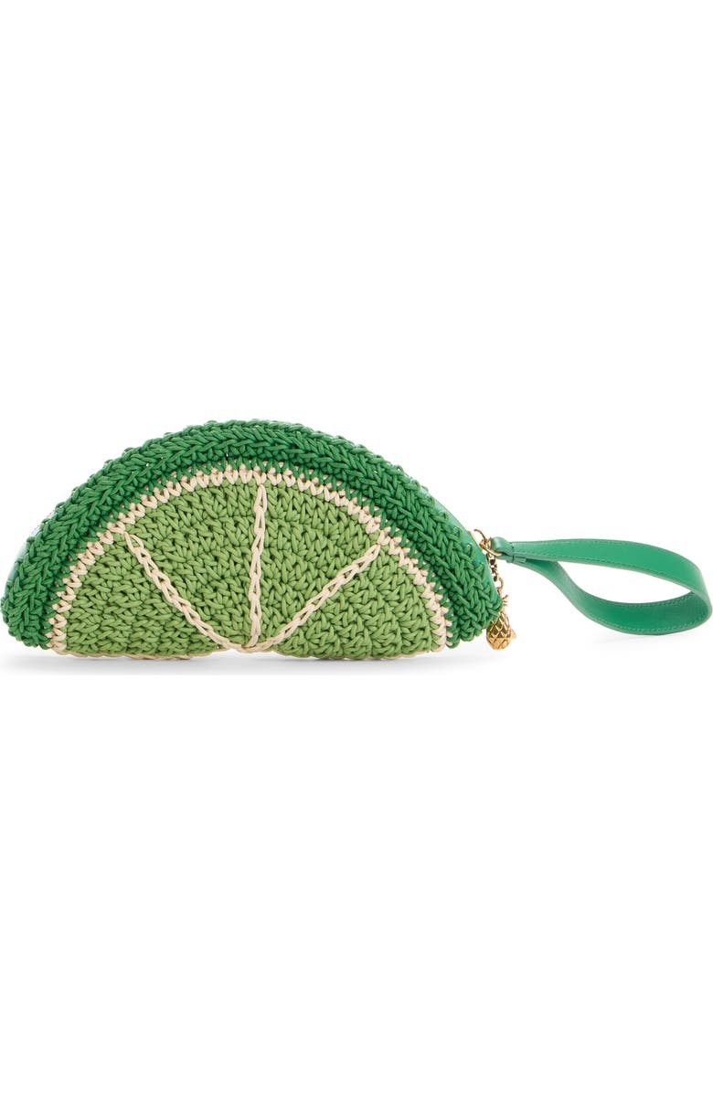 Chloé Tropicus Crocheted Wristlet, Alternate, color, Conifer Green