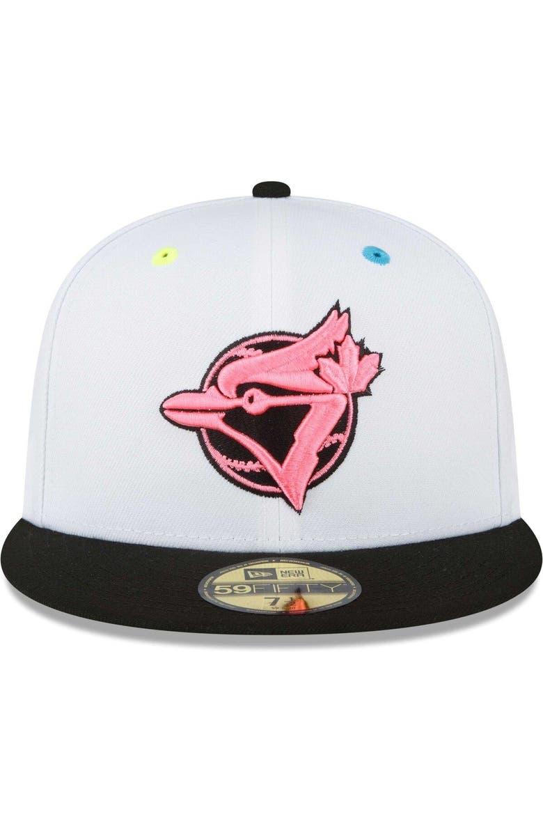 New Era Men's New Era White Toronto Blue Jays Neon Eye 59FIFTY Fitted Hat, Alternate, color, 