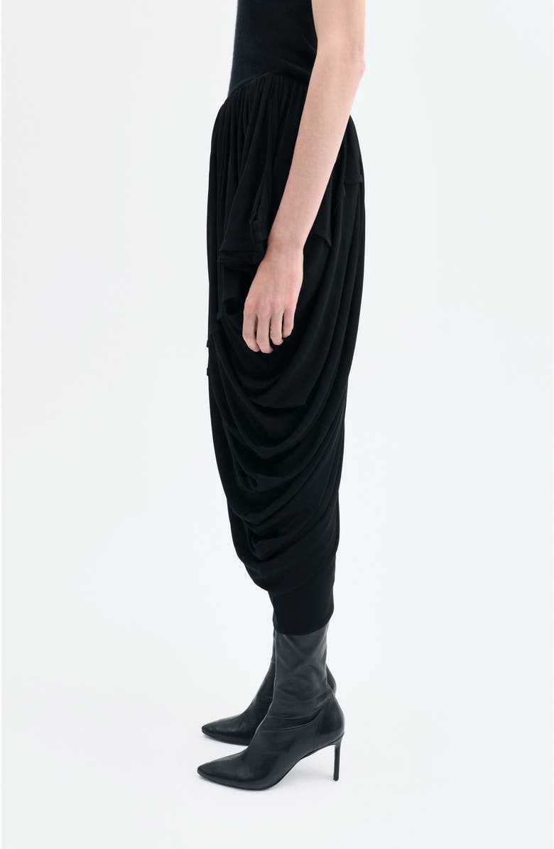 CO Draped Skirt in Crepe Jersey, Alternate, color, Black