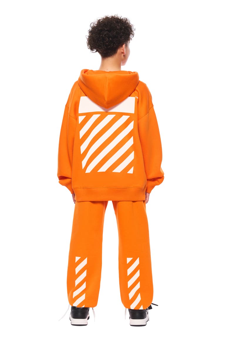 Kids' Core Diag Hoodie, Alternate, color, ORANGE TIGER