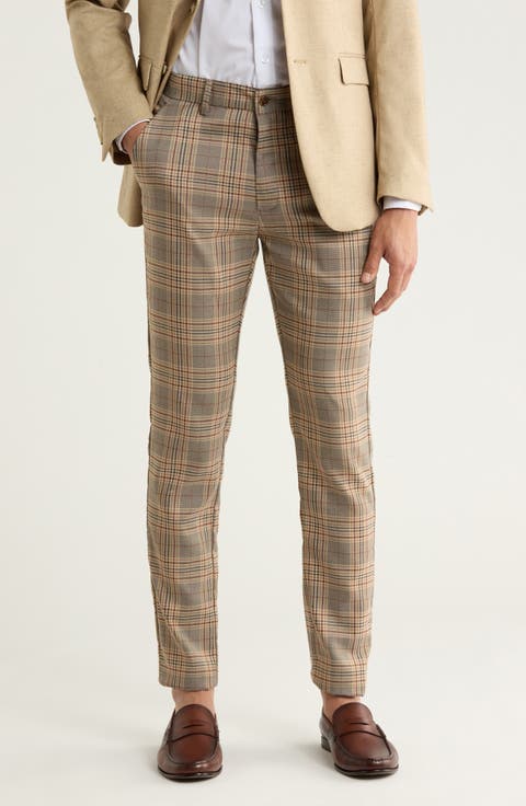 Plaid Straight Leg Trousers