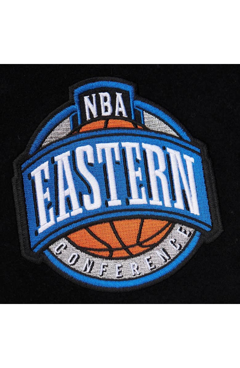 Mitchell & Ness Men's Mitchell & Ness  Black Philadelphia 76ers Hardwood Classics Blackout Collection Full-Snap Varsity Jacket, Alternate, color, 