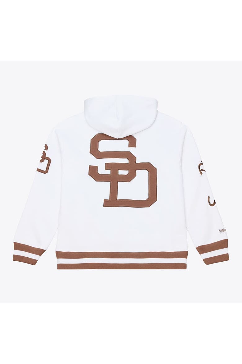 Men's Mitchell & Ness  White San Diego Padres Cooperstown Collection Fleece Hoodie, Alternate, color, White