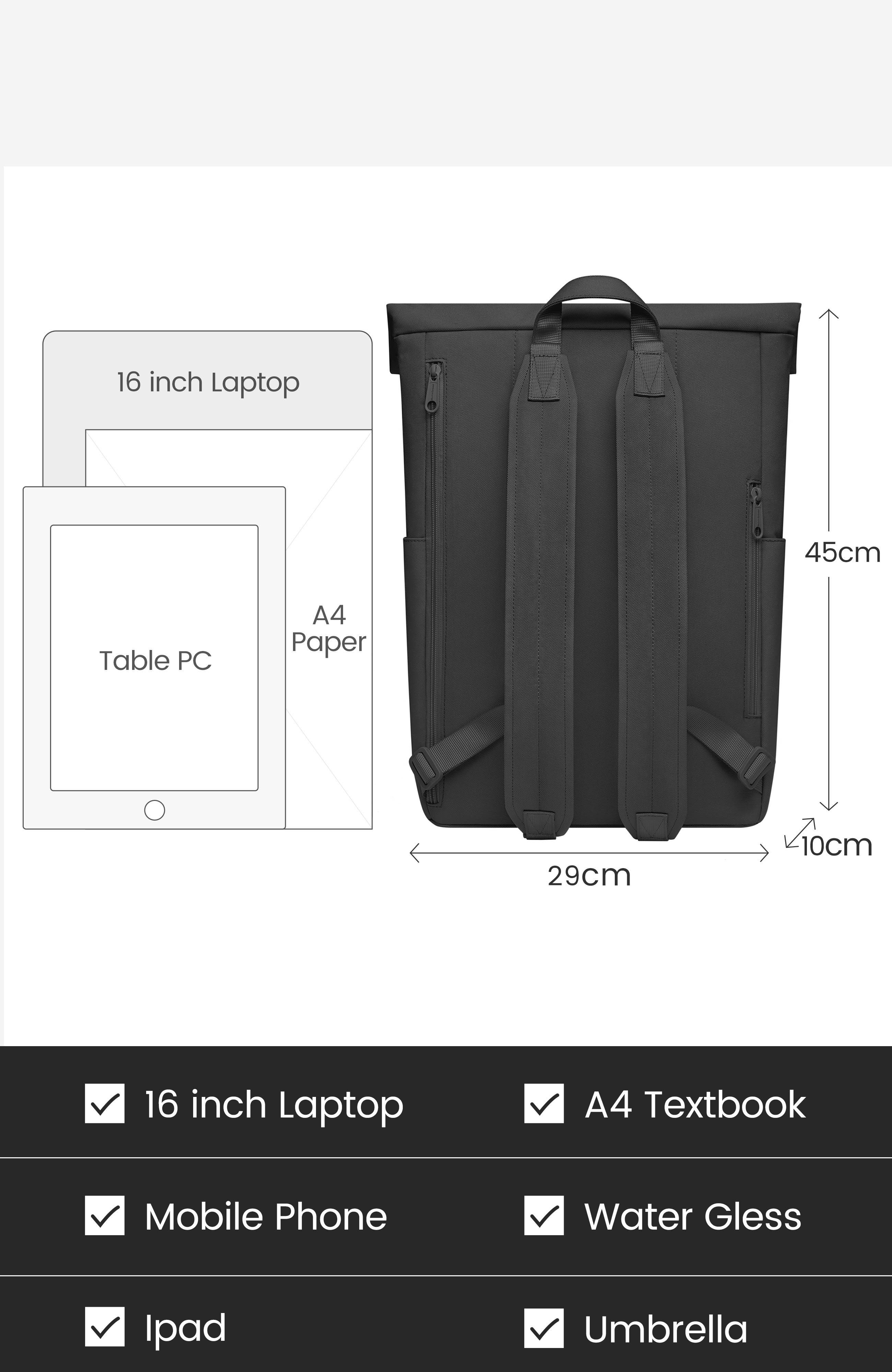 MaH Line Rolltop Backpack, Alternate, color, Black